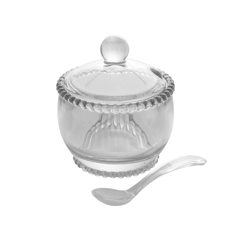 Açucareiro Cristal com Colher Bolinha Pearl - 10 cm